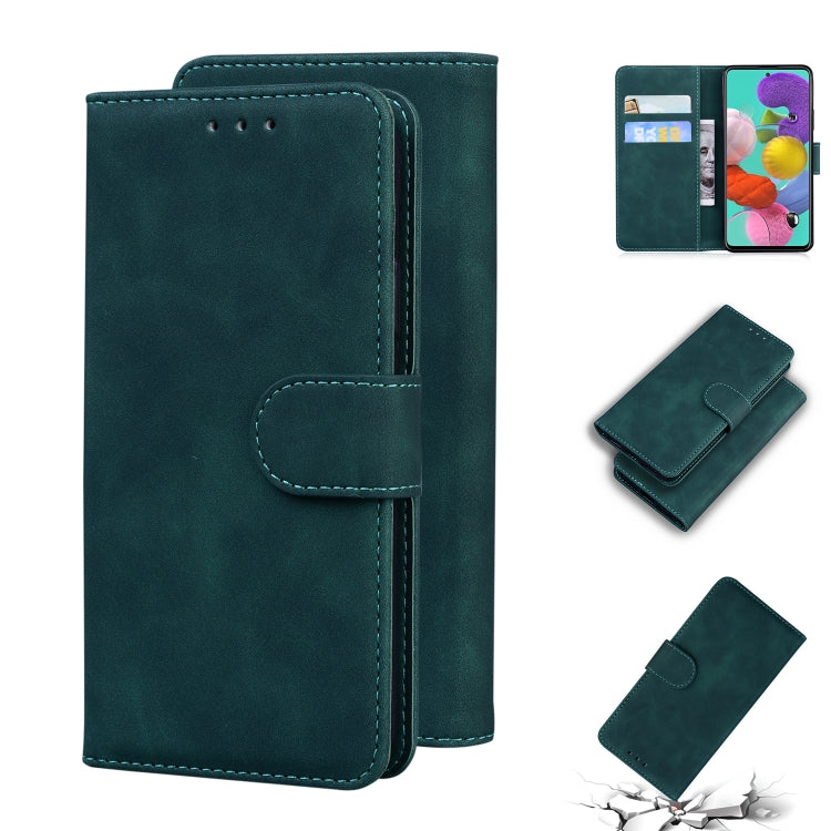 For Samsung Galaxy A71 4G Skin Feel Pure Color Flip Leather Phone Case
