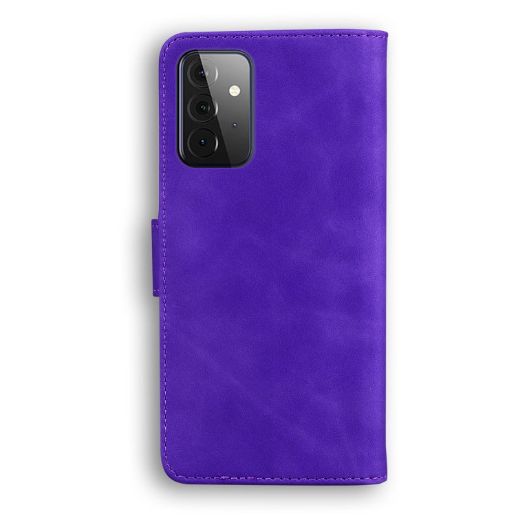 For Samsung Galaxy A72 5G Skin Feel Pure Color Flip Leather Phone Case
