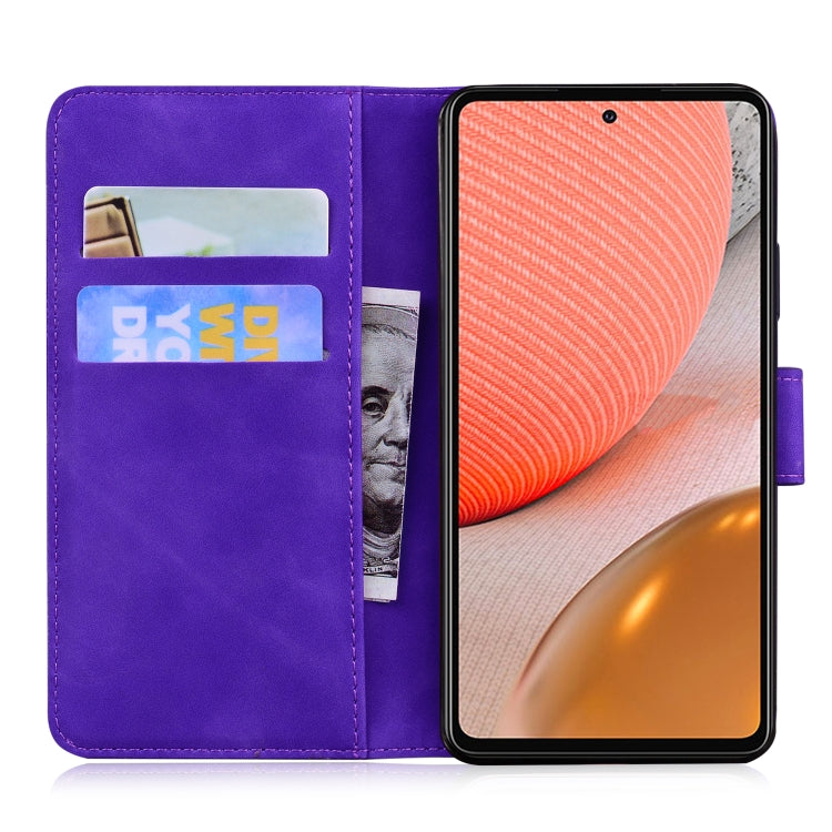 For Samsung Galaxy A72 5G Skin Feel Pure Color Flip Leather Phone Case