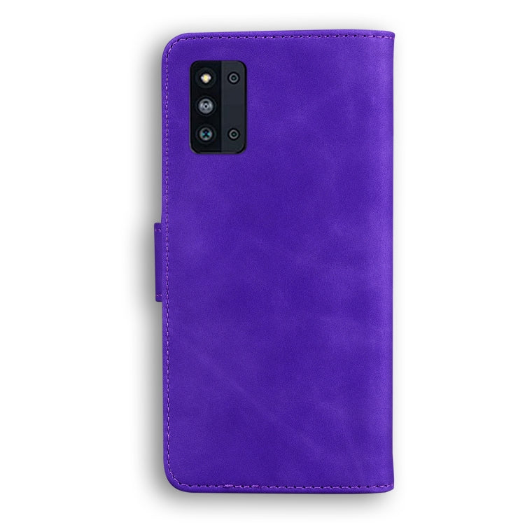 For Samsung Galaxy F52 5G Skin Feel Pure Color Flip Leather Phone Case