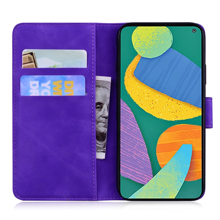 For Samsung Galaxy F52 5G Skin Feel Pure Color Flip Leather Phone Case