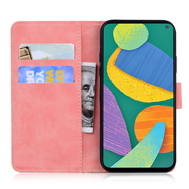 For Samsung Galaxy F52 5G Skin Feel Pure Color Flip Leather Phone Case