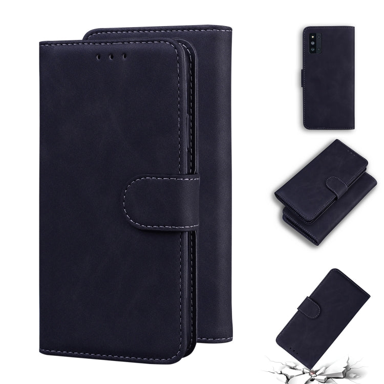 For Samsung Galaxy F52 5G Skin Feel Pure Color Flip Leather Phone Case