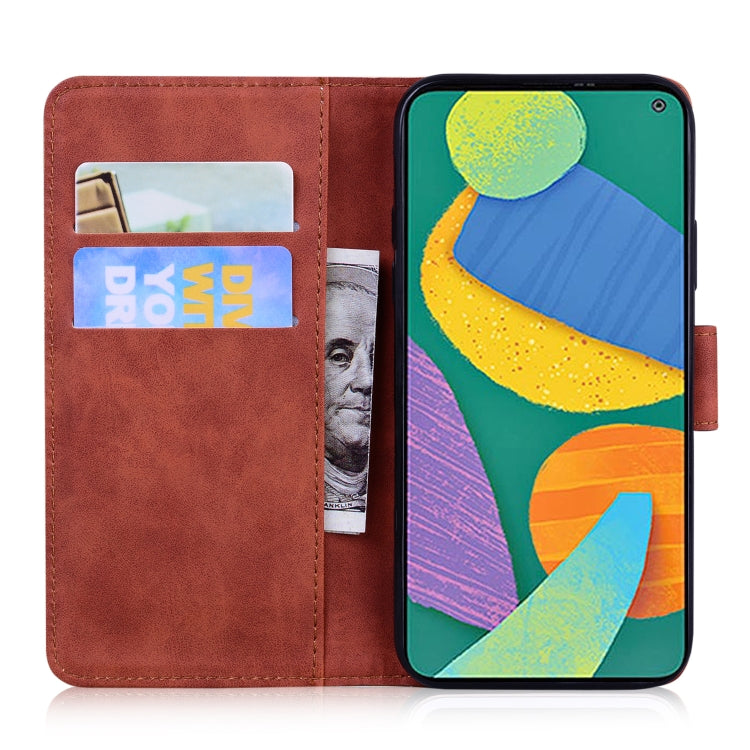For Samsung Galaxy F52 5G Skin Feel Pure Color Flip Leather Phone Case