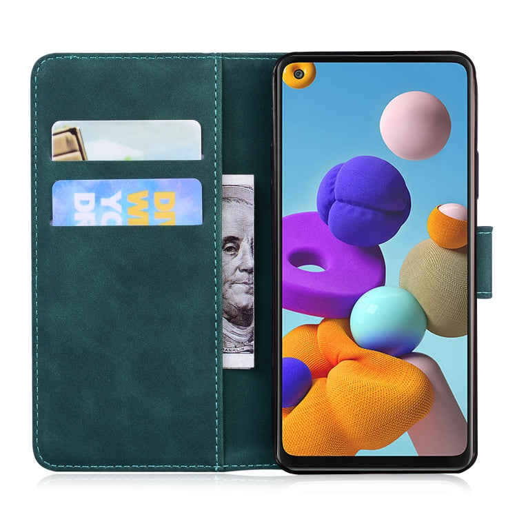 For Samsung Galaxy A21s Skin Feel Pure Color Flip Leather Phone Case