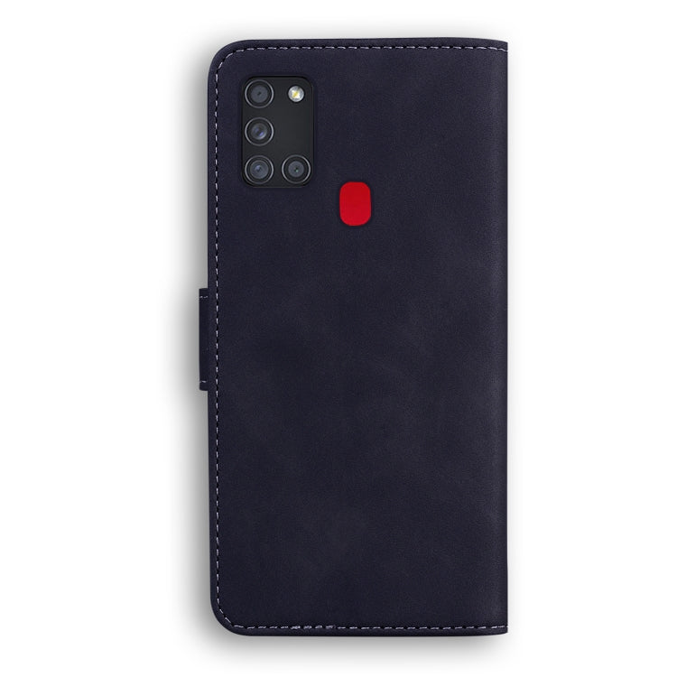 For Samsung Galaxy A21s Skin Feel Pure Color Flip Leather Phone Case