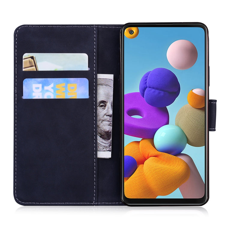 For Samsung Galaxy A21s Skin Feel Pure Color Flip Leather Phone Case