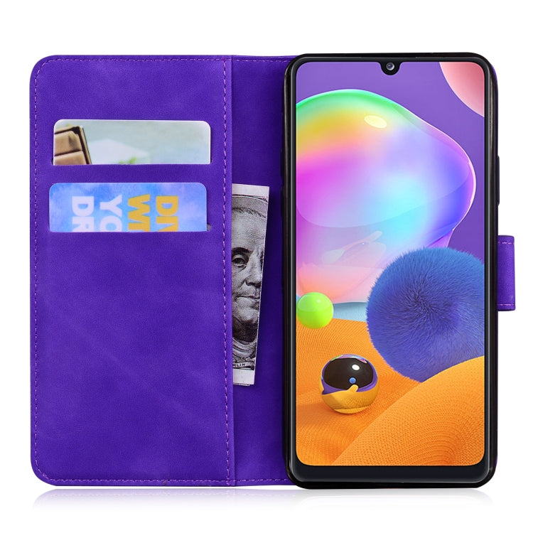 For Samsung Galaxy A31 Skin Feel Pure Color Flip Leather Phone Case