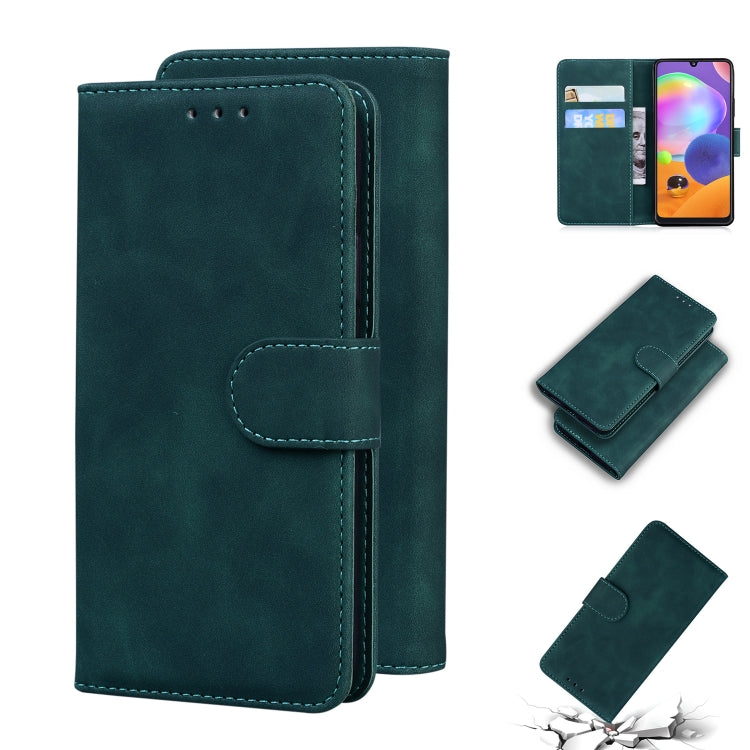 For Samsung Galaxy A31 Skin Feel Pure Color Flip Leather Phone Case