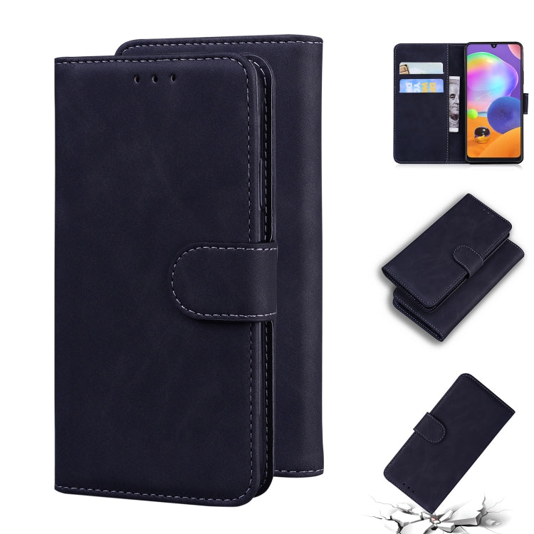 For Samsung Galaxy A31 Skin Feel Pure Color Flip Leather Phone Case