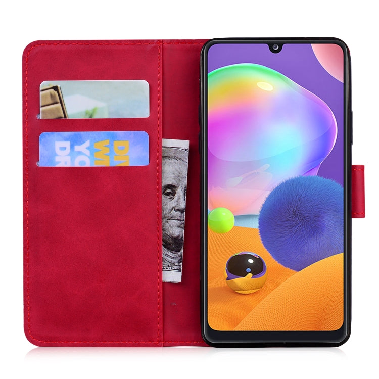 For Samsung Galaxy A31 Skin Feel Pure Color Flip Leather Phone Case
