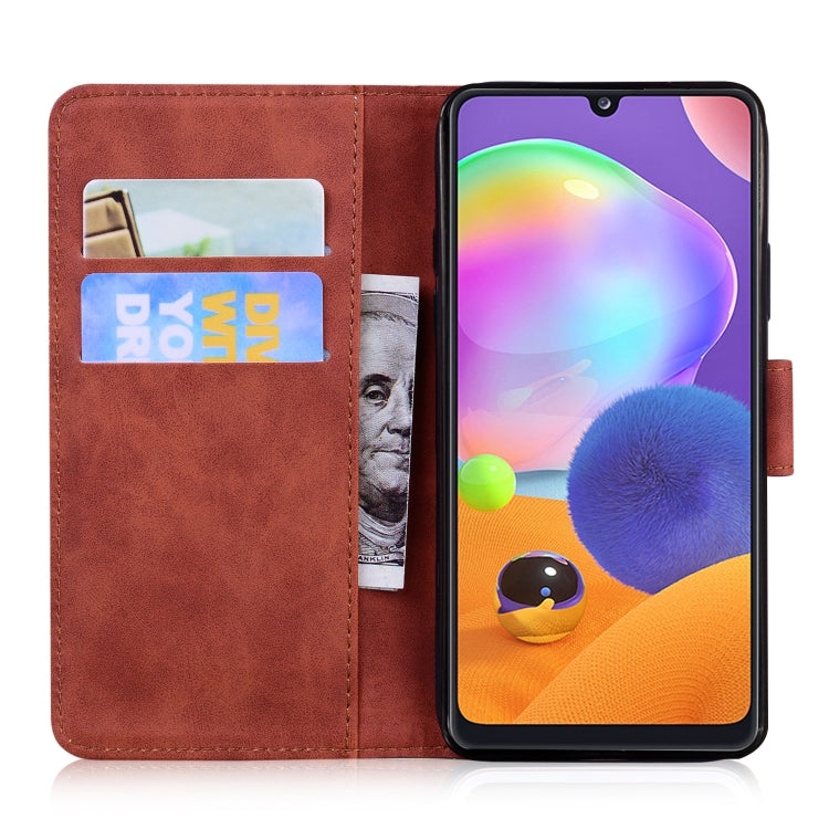 For Samsung Galaxy A31 Skin Feel Pure Color Flip Leather Phone Case