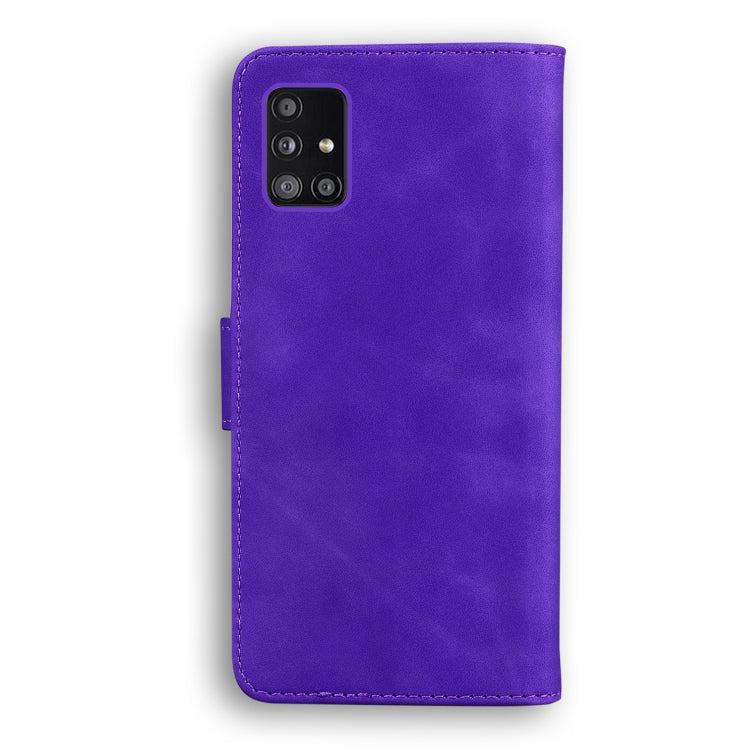 For Samsung Galaxy A51 5G Skin Feel Pure Color Flip Leather Phone Case