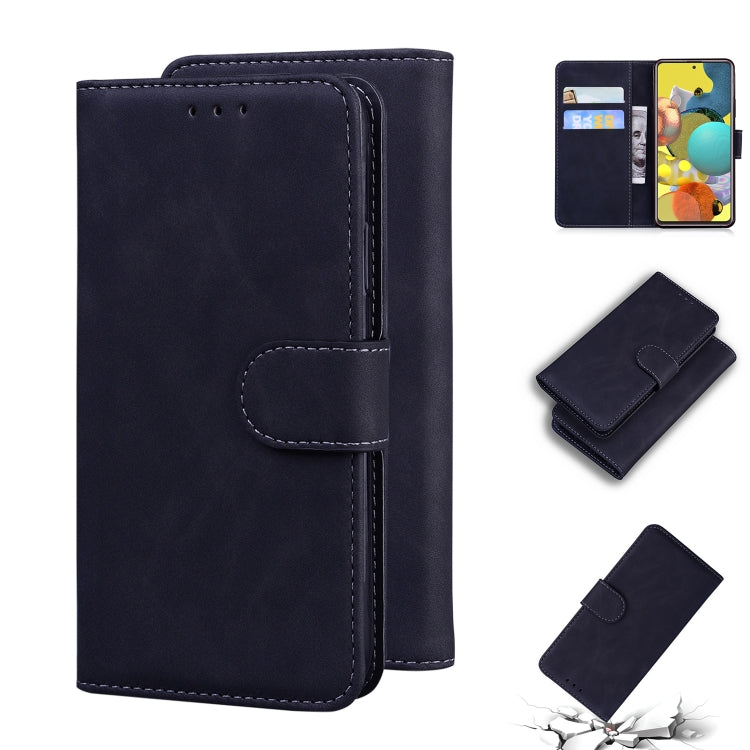 For Samsung Galaxy A51 5G Skin Feel Pure Color Flip Leather Phone Case