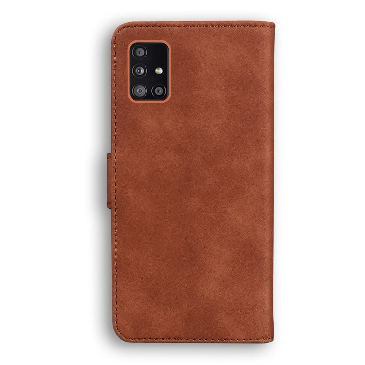 For Samsung Galaxy A51 5G Skin Feel Pure Color Flip Leather Phone Case