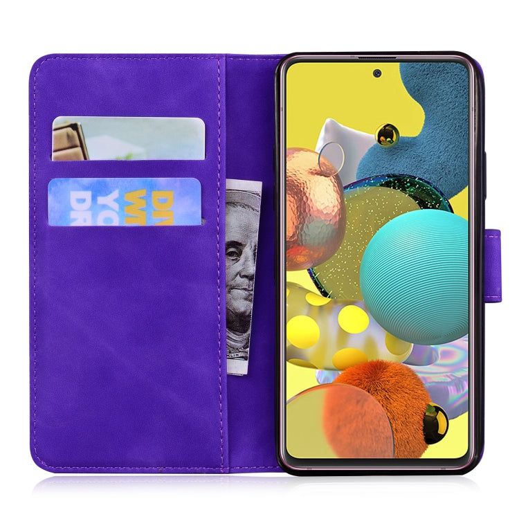 For Samsung Galaxy A71 5G Skin Feel Pure Color Flip Leather Phone Case