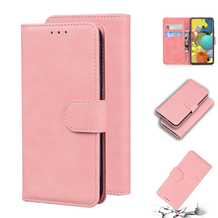 For Samsung Galaxy A71 5G Skin Feel Pure Color Flip Leather Phone Case