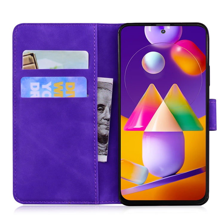 For Samsung Galaxy M31s Skin Feel Pure Color Flip Leather Phone Case
