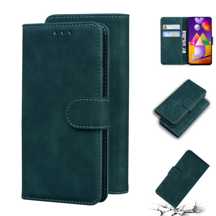 For Samsung Galaxy M31s Skin Feel Pure Color Flip Leather Phone Case