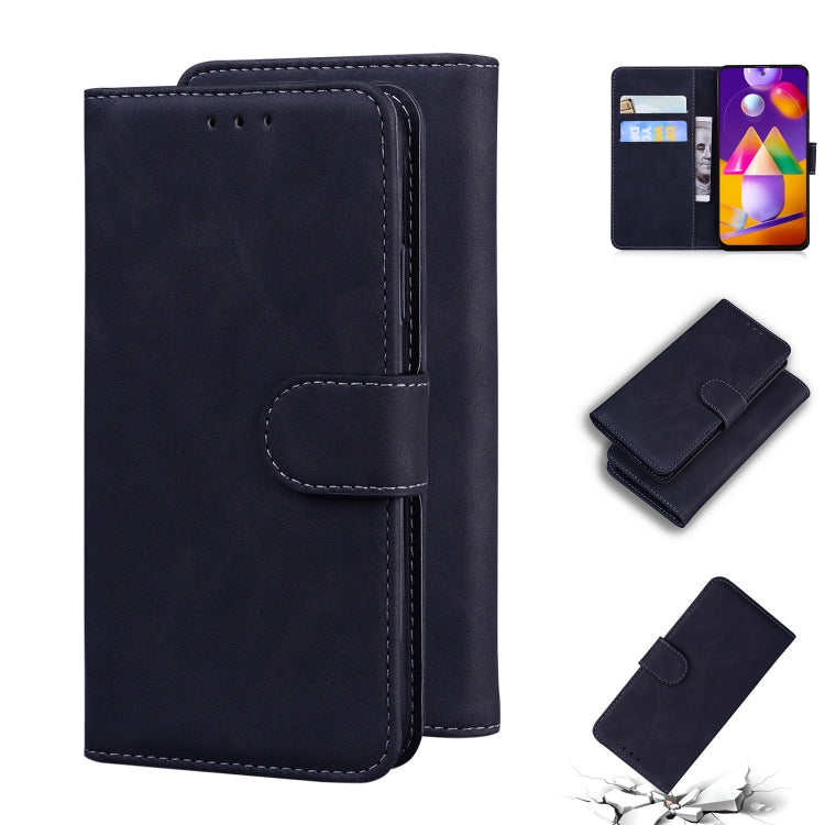 For Samsung Galaxy M31s Skin Feel Pure Color Flip Leather Phone Case