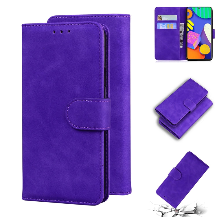 For Samsung Galaxy M62 / F62 Skin Feel Pure Color Flip Leather Phone Case