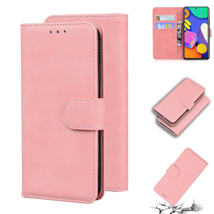 For Samsung Galaxy M62 / F62 Skin Feel Pure Color Flip Leather Phone Case