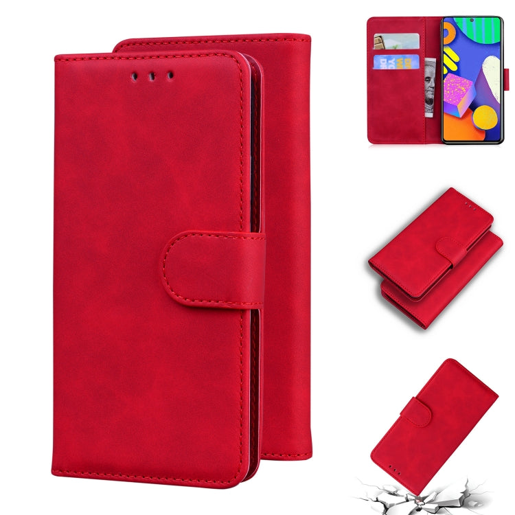 For Samsung Galaxy M62 / F62 Skin Feel Pure Color Flip Leather Phone Case