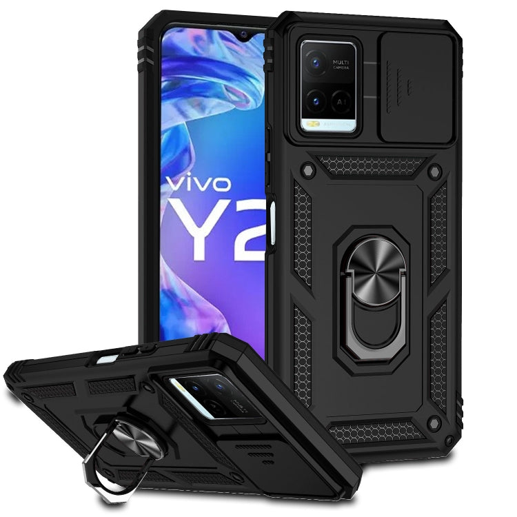 For vivo Y21 Sliding Camshield Holder Phone Case
