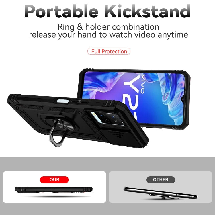 For vivo Y21 Sliding Camshield Holder Phone Case