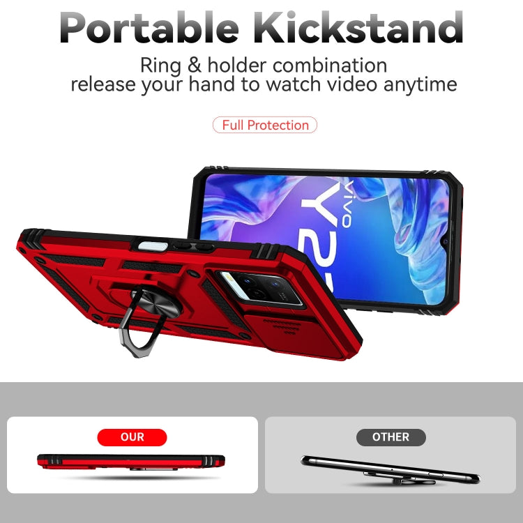 For vivo Y21 Sliding Camshield Holder Phone Case