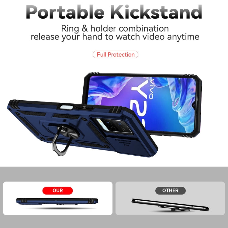 For vivo Y21 Sliding Camshield Holder Phone Case