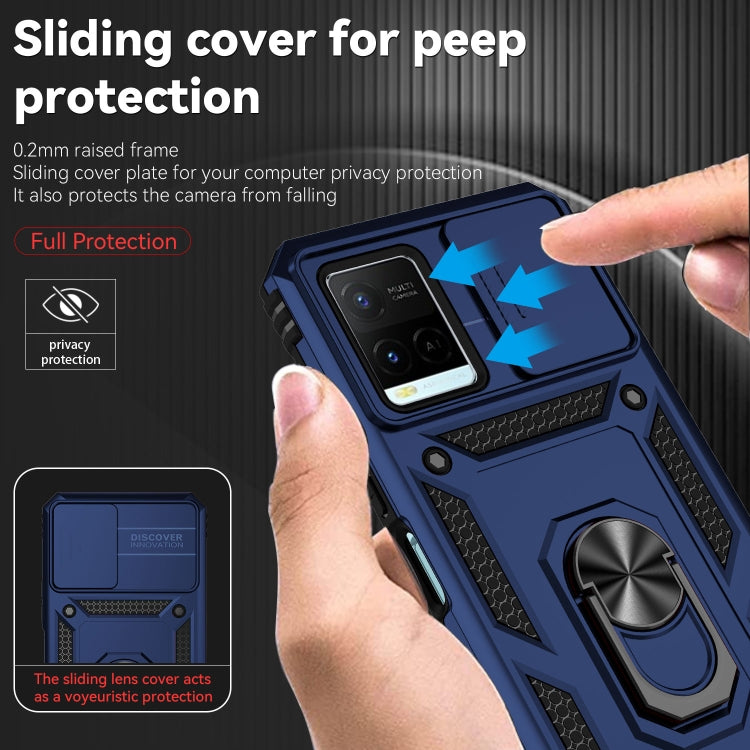 For vivo Y21 Sliding Camshield Holder Phone Case
