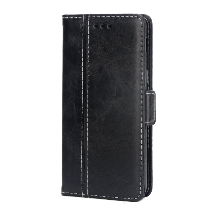 For Galaxy J3 / J7 (2018) Retro Texture Contrast Color Splicing Horizontal Flip TPU + PU Leather Case with Card Slots & Holder & Wallet