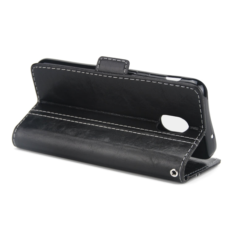 For Galaxy J3 / J7 (2018) Retro Texture Contrast Color Splicing Horizontal Flip TPU + PU Leather Case with Card Slots & Holder & Wallet