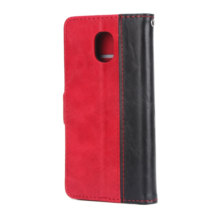 For Galaxy J3 / J7 (2018) Retro Texture Contrast Color Splicing Horizontal Flip TPU + PU Leather Case with Card Slots & Holder & Wallet