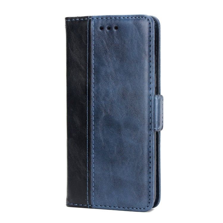 For Galaxy J3 / J7 (2018) Retro Texture Contrast Color Splicing Horizontal Flip TPU + PU Leather Case with Card Slots & Holder & Wallet