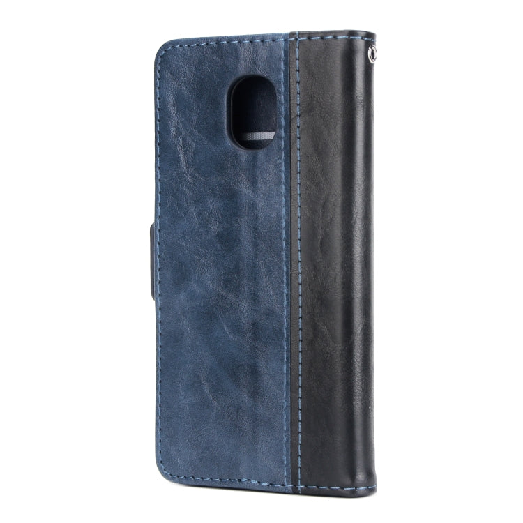 For Galaxy J3 / J7 (2018) Retro Texture Contrast Color Splicing Horizontal Flip TPU + PU Leather Case with Card Slots & Holder & Wallet