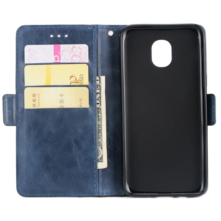 For Galaxy J3 / J7 (2018) Retro Texture Contrast Color Splicing Horizontal Flip TPU + PU Leather Case with Card Slots & Holder & Wallet
