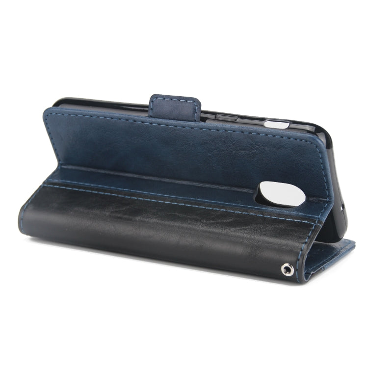 For Galaxy J3 / J7 (2018) Retro Texture Contrast Color Splicing Horizontal Flip TPU + PU Leather Case with Card Slots & Holder & Wallet
