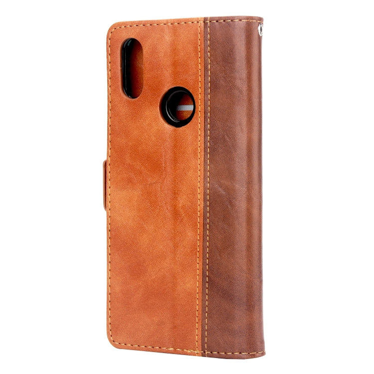 For Galaxy M30 Retro Texture Contrast Color Splicing Horizontal Flip TPU + PU Leather Case with Card Slots & Holder & Wallet