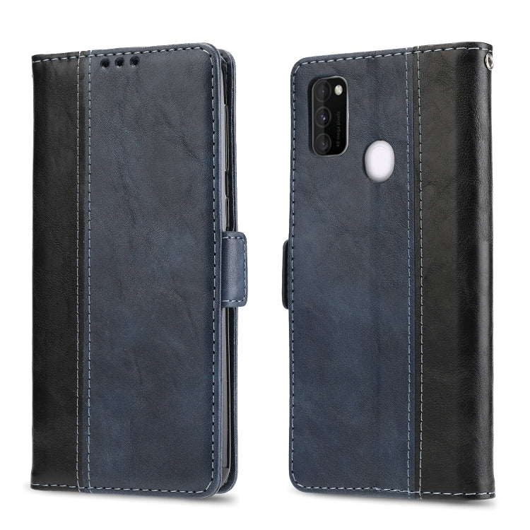 For Galaxy M30s Retro Texture Contrast Color Splicing Horizontal Flip TPU + PU Leather Case with Card Slots & Holder & Wallet