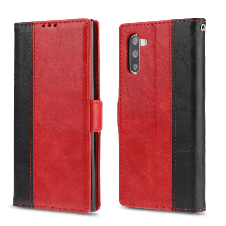 For Galaxy Note10 Retro Texture Contrast Color Splicing Horizontal Flip TPU + PU Leather Case with Card Slots & Holder & Wallet