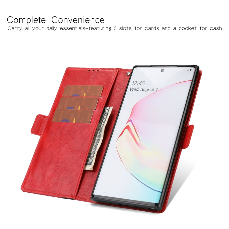 For Galaxy Note10 Retro Texture Contrast Color Splicing Horizontal Flip TPU + PU Leather Case with Card Slots & Holder & Wallet