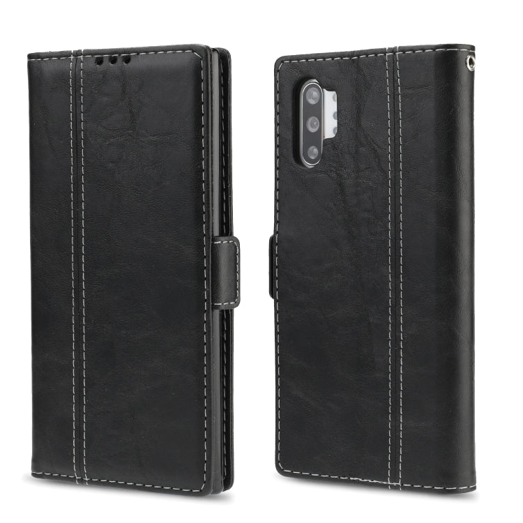 For Galaxy Note10+ Retro Texture Contrast Color Splicing Horizontal Flip TPU + PU Leather Case with Card Slots & Holder & Wallet