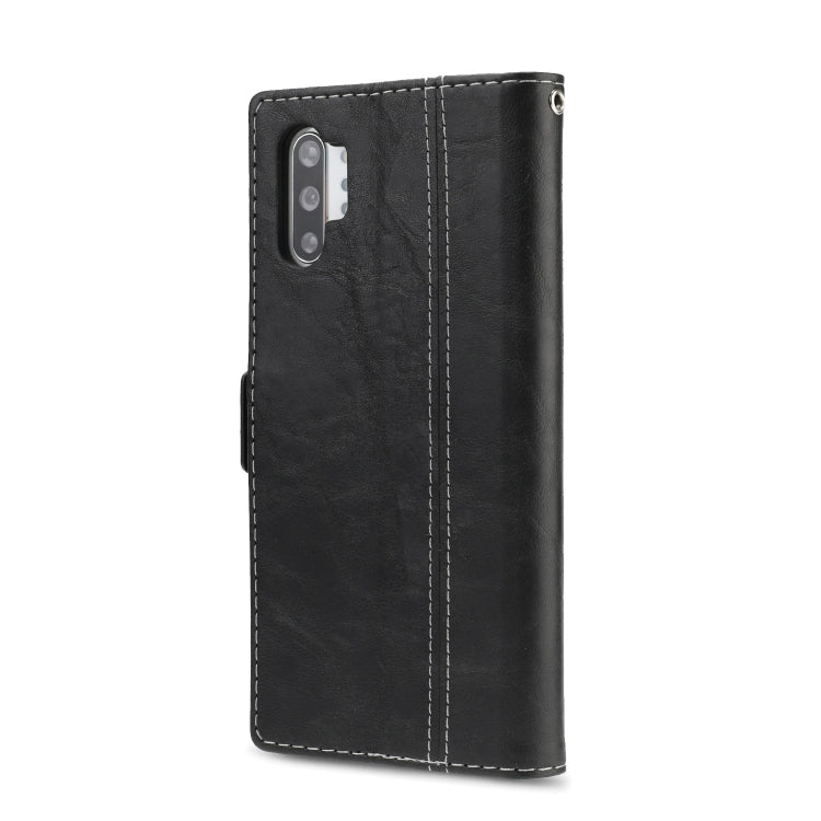 For Galaxy Note10+ Retro Texture Contrast Color Splicing Horizontal Flip TPU + PU Leather Case with Card Slots & Holder & Wallet