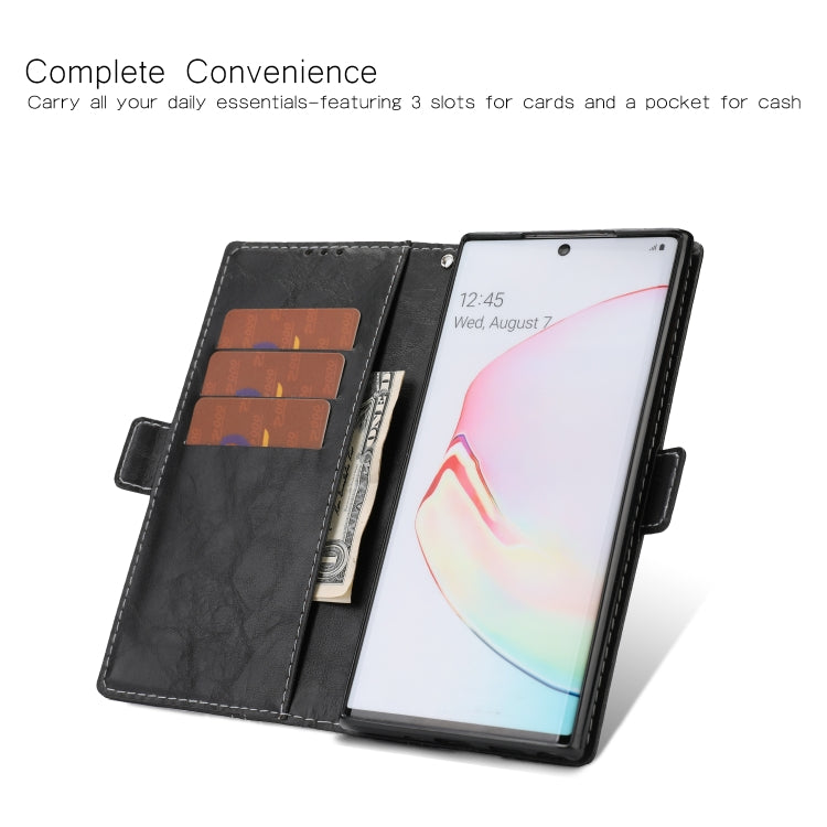 For Galaxy Note10+ Retro Texture Contrast Color Splicing Horizontal Flip TPU + PU Leather Case with Card Slots & Holder & Wallet