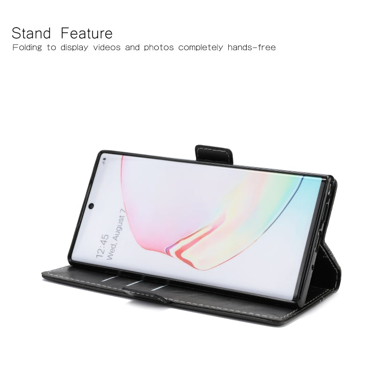 For Galaxy Note10+ Retro Texture Contrast Color Splicing Horizontal Flip TPU + PU Leather Case with Card Slots & Holder & Wallet