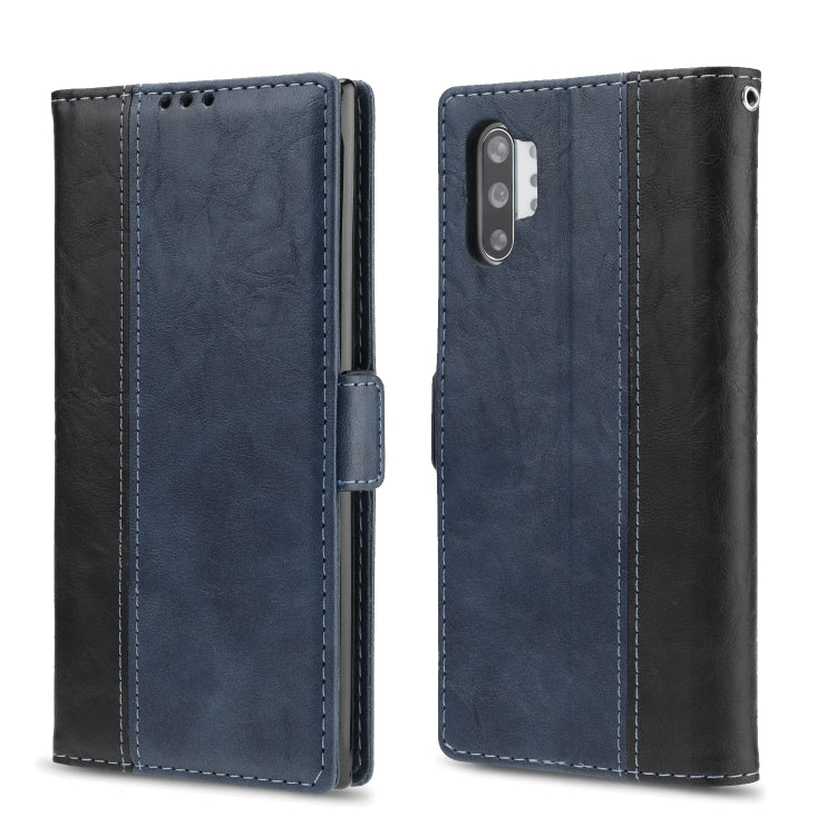 For Galaxy Note10+ Retro Texture Contrast Color Splicing Horizontal Flip TPU + PU Leather Case with Card Slots & Holder & Wallet