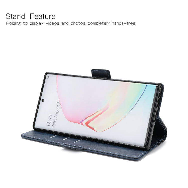 For Galaxy Note10+ Retro Texture Contrast Color Splicing Horizontal Flip TPU + PU Leather Case with Card Slots & Holder & Wallet