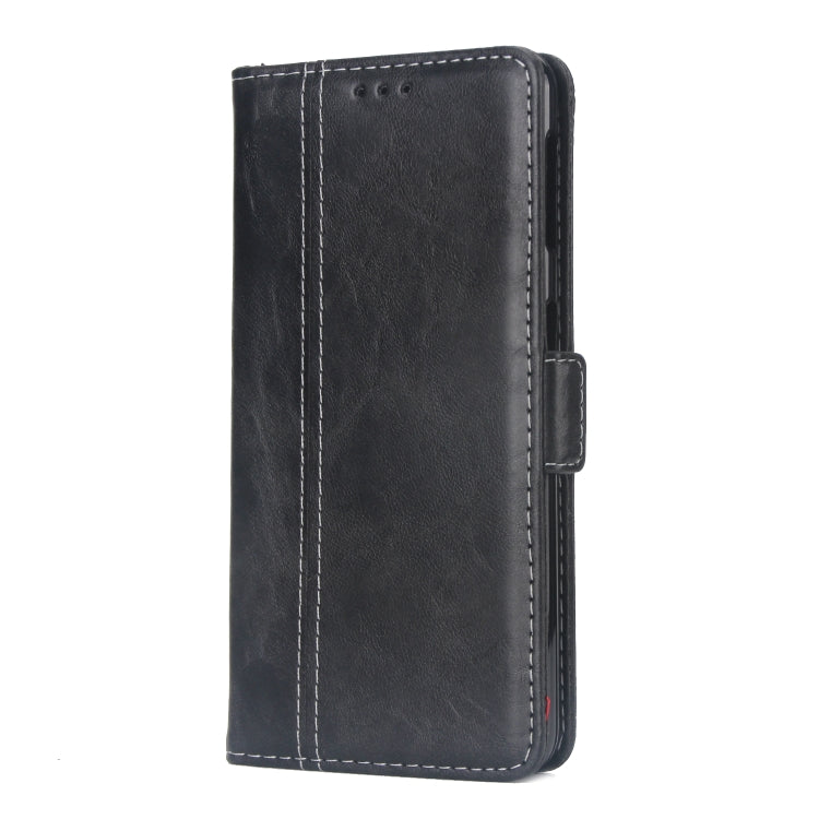 For Galaxy A7 (2018) Retro Texture Contrast Color Splicing Horizontal Flip TPU + PU Leather Case with Card Slots & Holder & Wallet